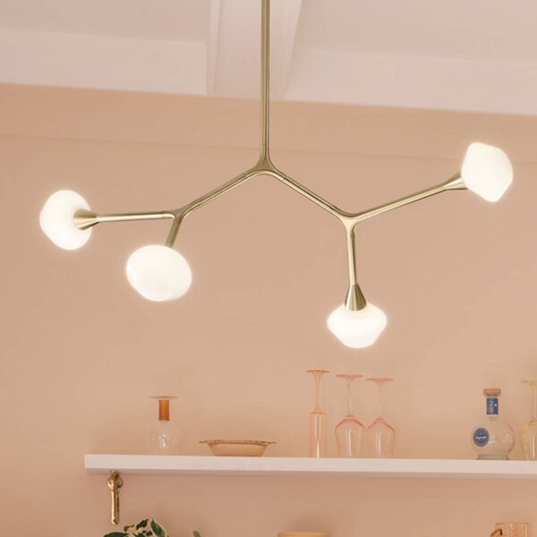 KICHLER Lampa wisząca Cassius, brązowy / mosiężny, salon / jadalnia, metal, nowoczesny