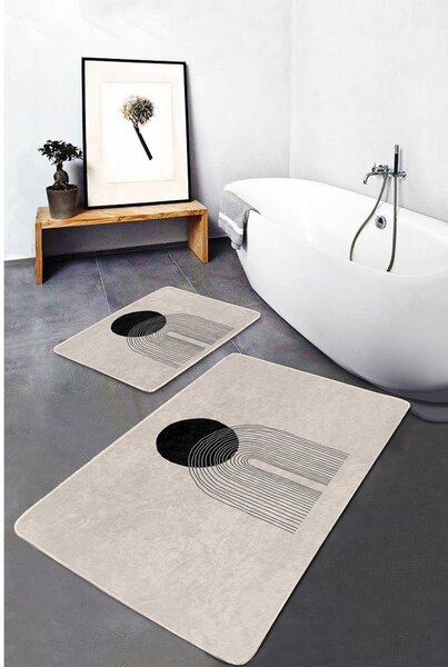 Beżowe dywaniki łazienkowe zestaw 2 szt. 60x100 cm – Mila Home