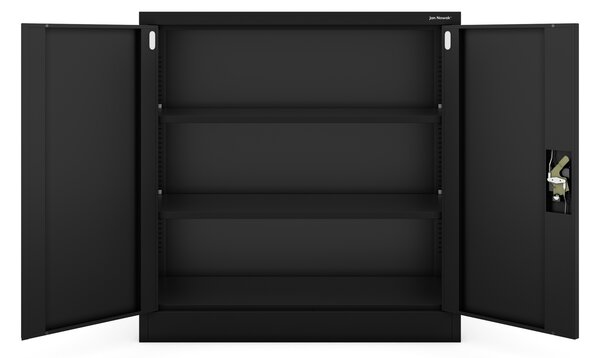Metalowa szafka z drzwiami BEATA, 900 x 930 x 400 mm, czarna