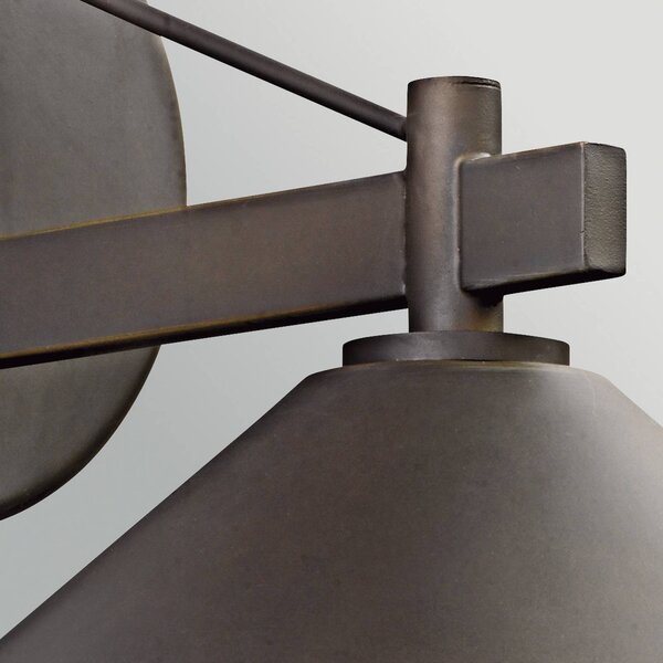 KICHLER Kinkiet zewnętrzny Ripley, możliwość ściemniania, brązowy / mosiężny, aluminium, nowoczesny