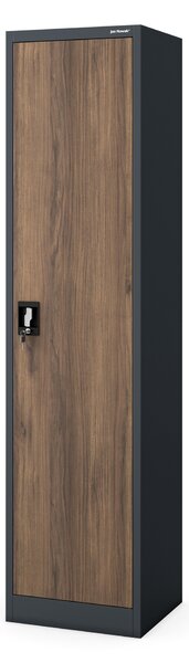 Szafa biurowa metalowa na akta antracytowa/orzech, 450x1850x400 mm: ALEX Eco Design