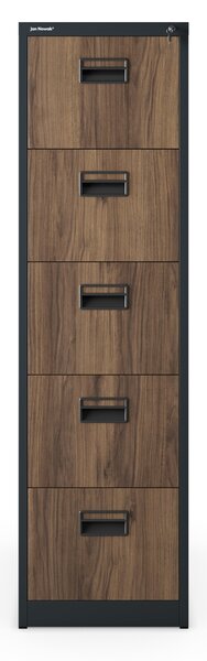 Szafa kartotekowa metalowa z 5 szufladami antracytowa/orzech, 460x1625.5x620 mm: SARA Eco Design