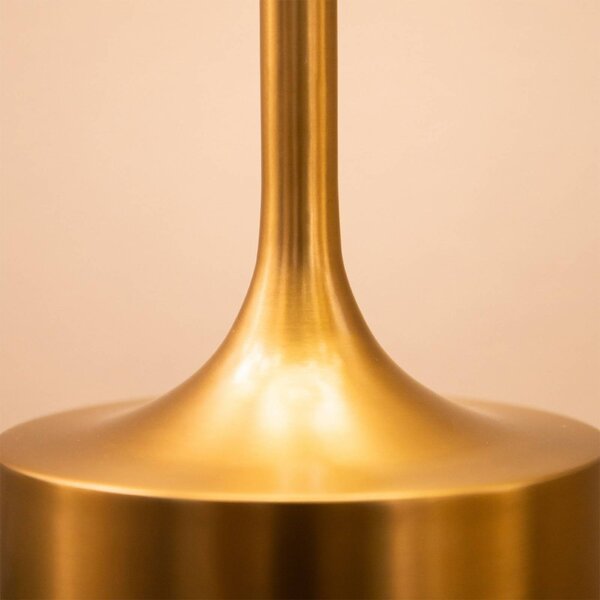Elstead Lampa stojąca Issa, kremowy / amber, salon / jadalnia, aluminium, vintage