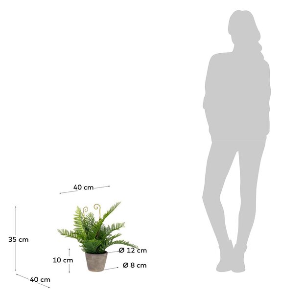 Sztuczny kwiat w doniczce z cementu Kave Home, wys. 35 cm