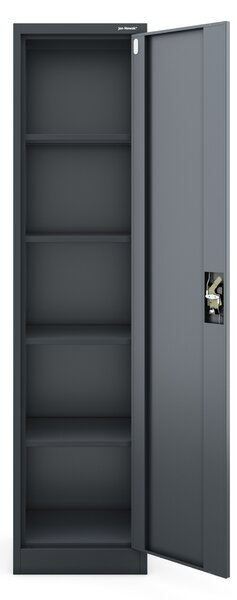 Szafa biurowa metalowa na akta, wąska, antracytowa, 450x1850x400 mm: ALEX
