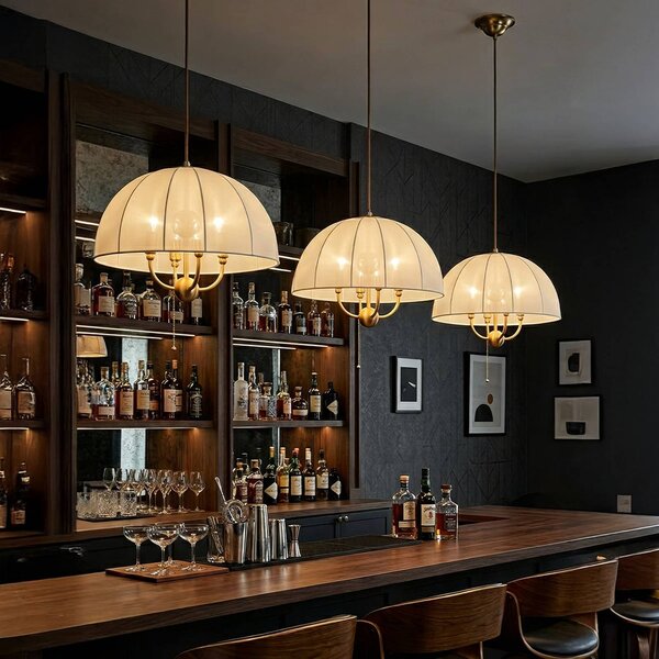 Elstead Lampa wisząca Crosby, możliwość ściemniania, mosiężny / złoty, salon / jadalnia, metal, vintage