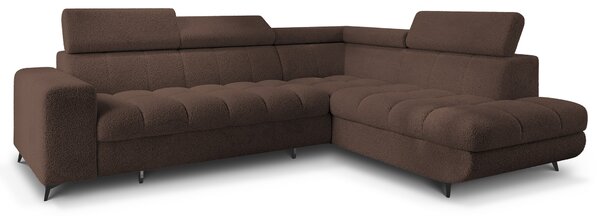 Masseno Narożnik MORIVA z funkcją spania i pojemnikiem na pościel Narozniki L, Rozkładana sofa - Brązowy, QUELLE 25