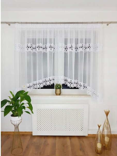 Firana gotowa z tkaniny sable z podwÃ³jnÄ gipiurÄ 400x160 cm