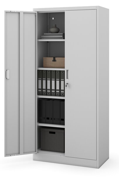Szafa biurowa na dokumenty z 4 półkami szara, 1750x800x400 mm: JAN