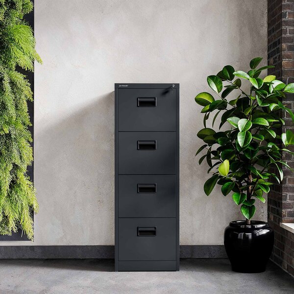 Szafa kartotekowa metalowa z 4 szufladami antracytowa, 460x1320x620 mm: SARA