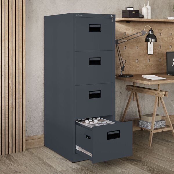 Szafa kartotekowa metalowa z 4 szufladami antracytowa, 460x1320x620 mm: SARA