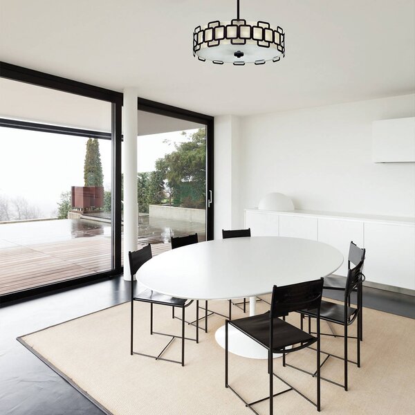 HINKLEY Lampa wisząca Sabina, możliwość ściemniania, czarny, salon / jadalnia, metal, nowoczesny