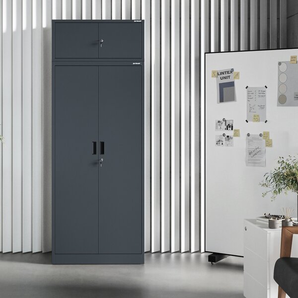 Szafa metalowa biurowa z 4 półkami antracytowa, 1750x800x400 mm: JAN Compact