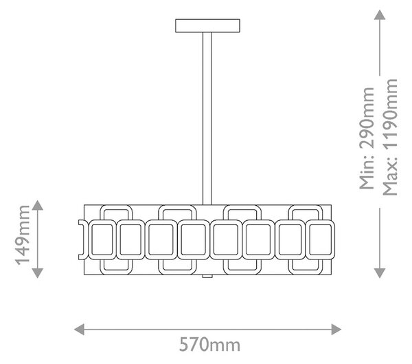 HINKLEY Lampa wisząca Sabina, możliwość ściemniania, czarny, salon / jadalnia, metal, nowoczesny
