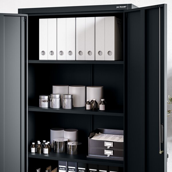 Szafa metalowa biurowa z 4 półkami antracytowa, 1750x800x400 mm: JAN Compact