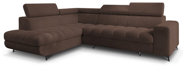 Masseno Narożnik MORIVA z funkcją spania i pojemnikiem na pościel Narozniki L, Rozkładana sofa - Brązowy, QUELLE 25