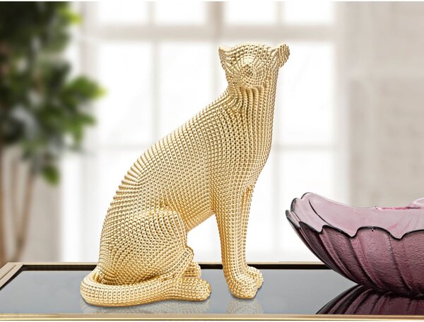 Figurka w dekorze w kolorze złota Mauro Ferretti Leopard