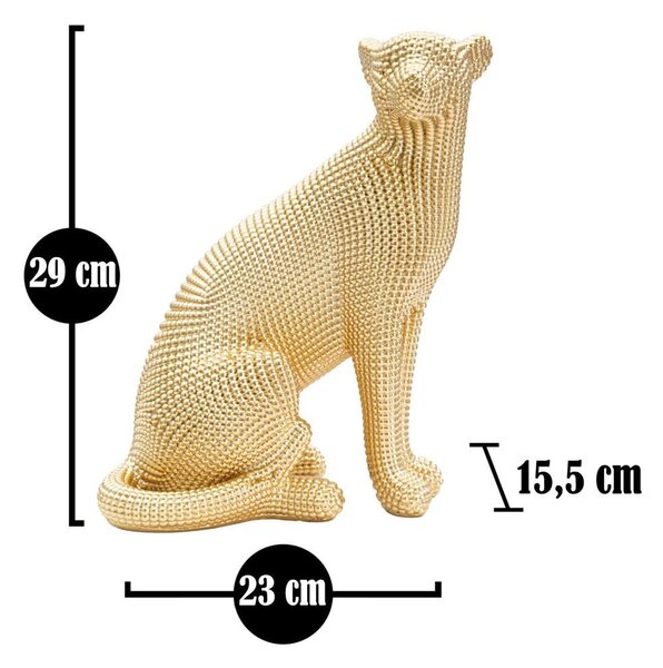Figurka w dekorze w kolorze złota Mauro Ferretti Leopard