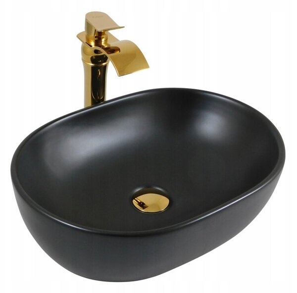 Umywalka nablatowa Estiva GABA Black Matt czarna matowa 47,5x34x13,5 cm 1 szt