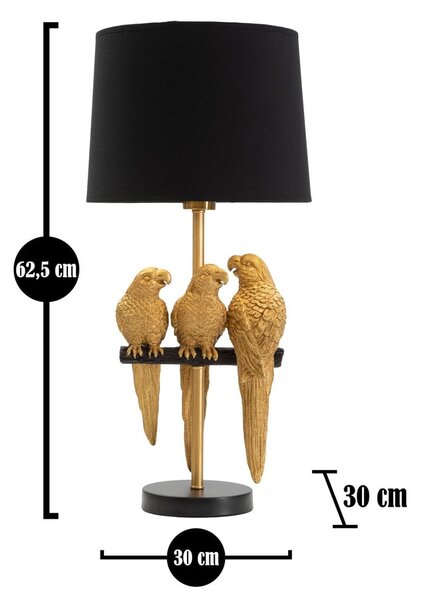 Czarna lampa stołowa Mauro Ferretti Parrots