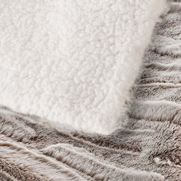 Beżowy koc z mikropluszu 180x220 cm Lynx – douceur d'intérieur