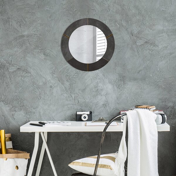 Lustro dekoracyjne okrągłe Szare trójkąty