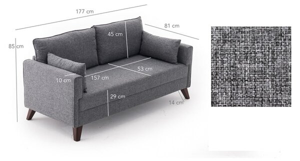 Szara sofa 177 cm Bella – Balcab Home