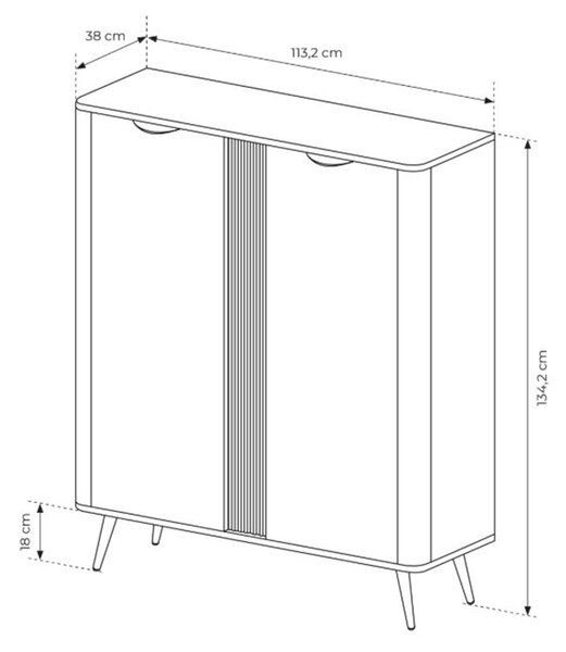 Komoda wysoka Edrin 113 cm - dąb dunin / czarny