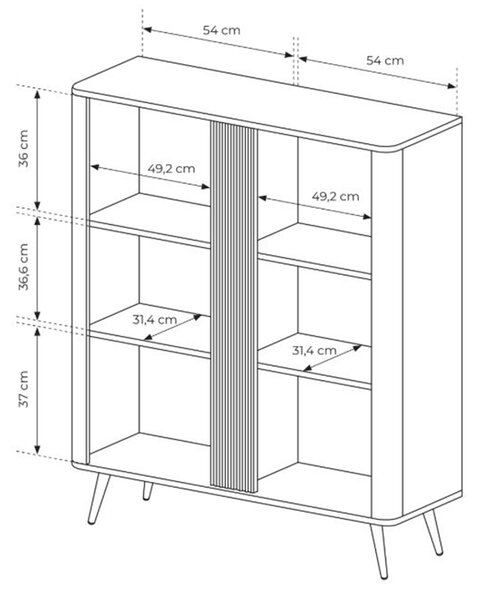 Komoda wysoka Edrin 113 cm - dąb dunin / czarny
