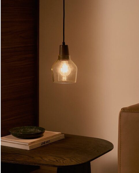 Zielono-naturalna lampa wisząca ze szklanym kloszem ø 13,5 cm Silex – Kave Home