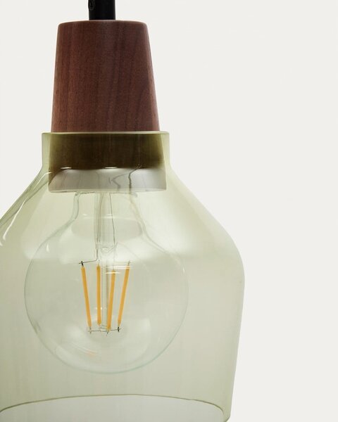 Zielono-naturalna lampa wisząca ze szklanym kloszem ø 13,5 cm Silex – Kave Home