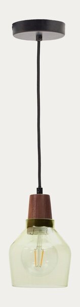 Zielono-naturalna lampa wisząca ze szklanym kloszem ø 13,5 cm Silex – Kave Home