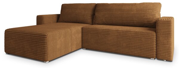 Masseno Narożnik CALTI z funkcją spania i pojemnikiem na pościel Narozniki L, Rozkładana sofa - Miedziany, TILIA 56