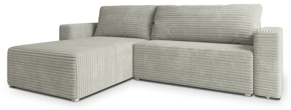 Masseno Narożnik CALTI z funkcją spania i pojemnikiem na pościel Narozniki L, Rozkładana sofa - Jasnoszary, TILIA 83