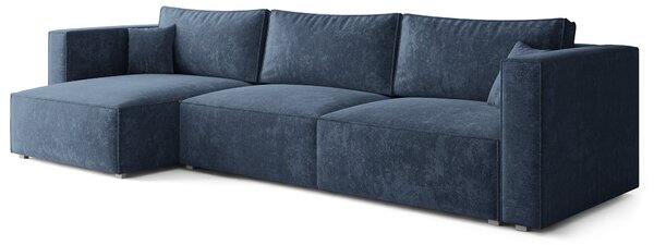 Masseno Narożnik TOLMO z funkcją spania i pojemnikiem na pościel Narozniki L, Rozkładana sofa - Niebieski, LUMO 05