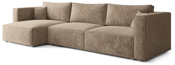 Masseno Narożnik TOLMO z funkcją spania i pojemnikiem na pościel Narozniki L, Rozkładana sofa - Beżowy, LUMO 30