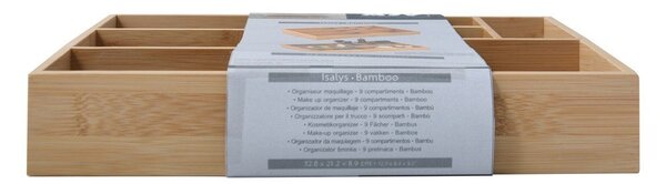 Bambusowy organizer łazienkowy na kosmetyki w naturalnym kolorze Isalys – MSV