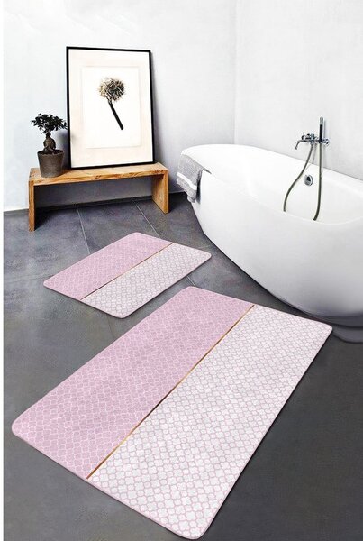 Różowe dywaniki łazienkowe zestaw 2 szt. 60x100 cm – Mila Home