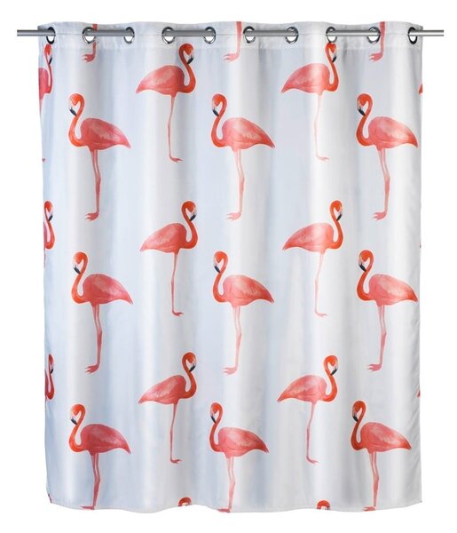 Zasłona prysznicowa z warstwą przeciw pleśni Wenko Flamingo, 180x200 cm