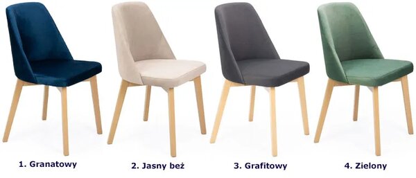 Grafitowe welurowe krzesło kubełkowe dąb artisan T7-M68