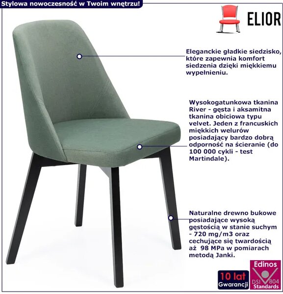 Zielone drewniane krzesło kubełkowe W9-G89