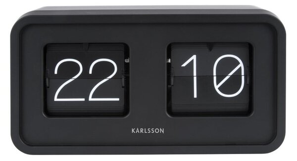 Czarny zegar stołowy Karlsson Bold Flip