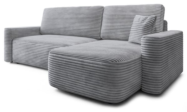 Masseno Narożnik NERI z funkcją spania i pojemnikiem na pościel Narozniki L, Rozkładana sofa - Jasnoszary, TILIA 86