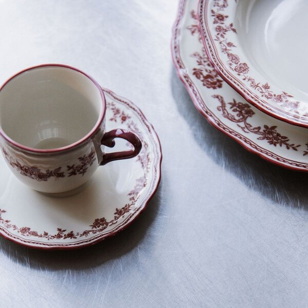 Bordowa/w kolorze kości słoniowej porcelanowa filiżanka 215 ml Cyril – S|P Collection