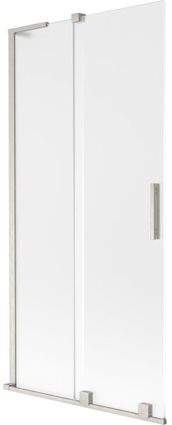 Mexen Velar L parawan nawannowy 2-skrzydłowy rozsuwany 95 x 150 cm, szron, nikiel szczotkowany - 896-095-003-31-97