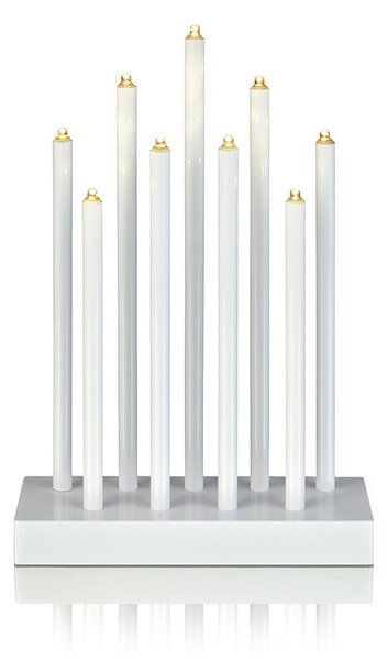 Biały świecznik LED Markslöjd Viik, wys. 27 cm