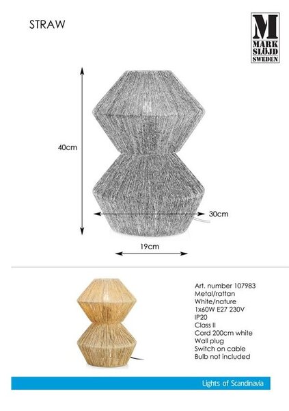 Lampa stołowa Markslöjd Straw Nature