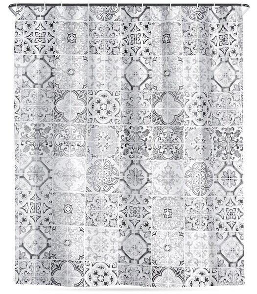 Zasłona prysznicowa haczyki wodoodporna kafelki 180x180 cm