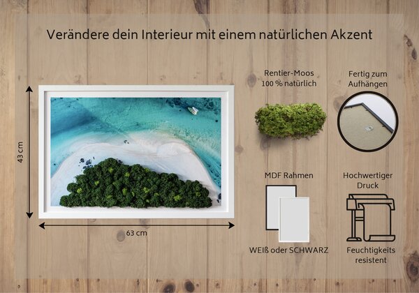 Obraz z mchu Lazurowa plaża