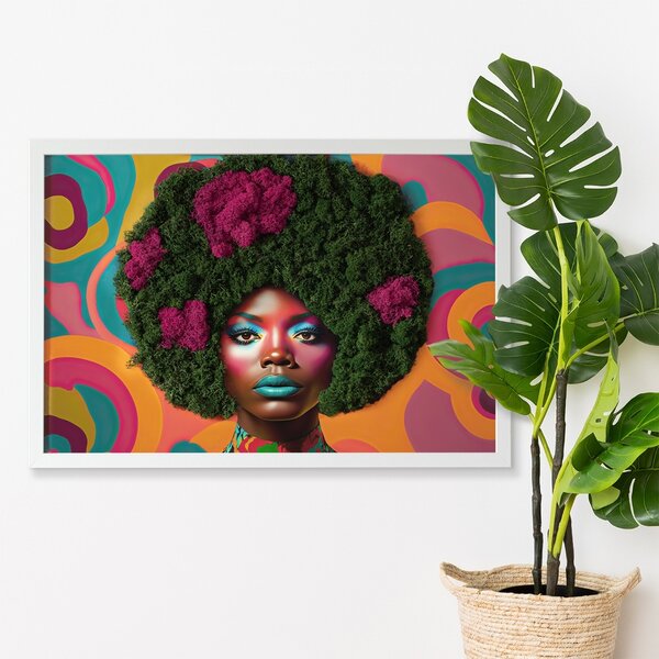 Obraz z mchem Kobieta z afro